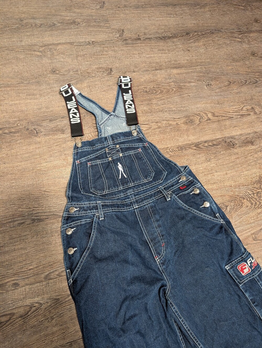 Vintage FUBU Dungarees Overalls Navy Blue Medium